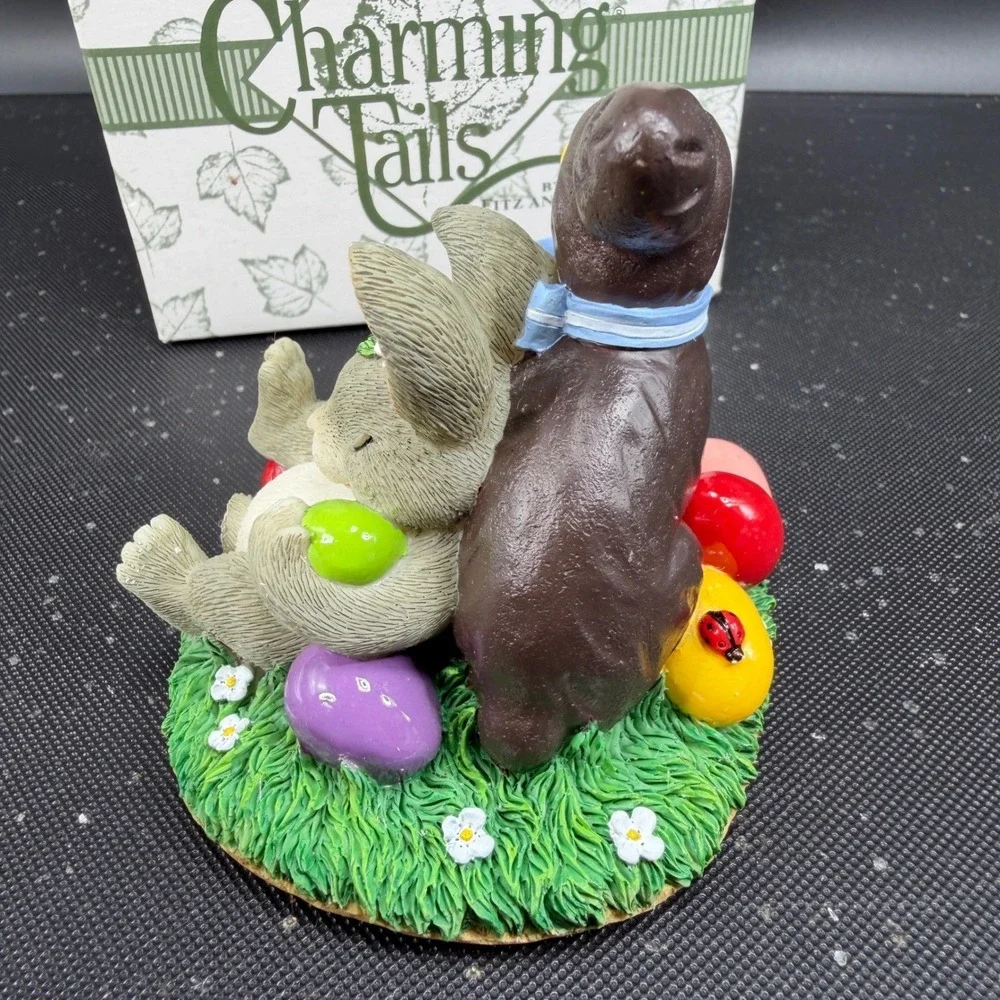 Fitz and Floyd Charming Tails Sweet Dreams Bunny Easter Egg‎ Figurine New w Box